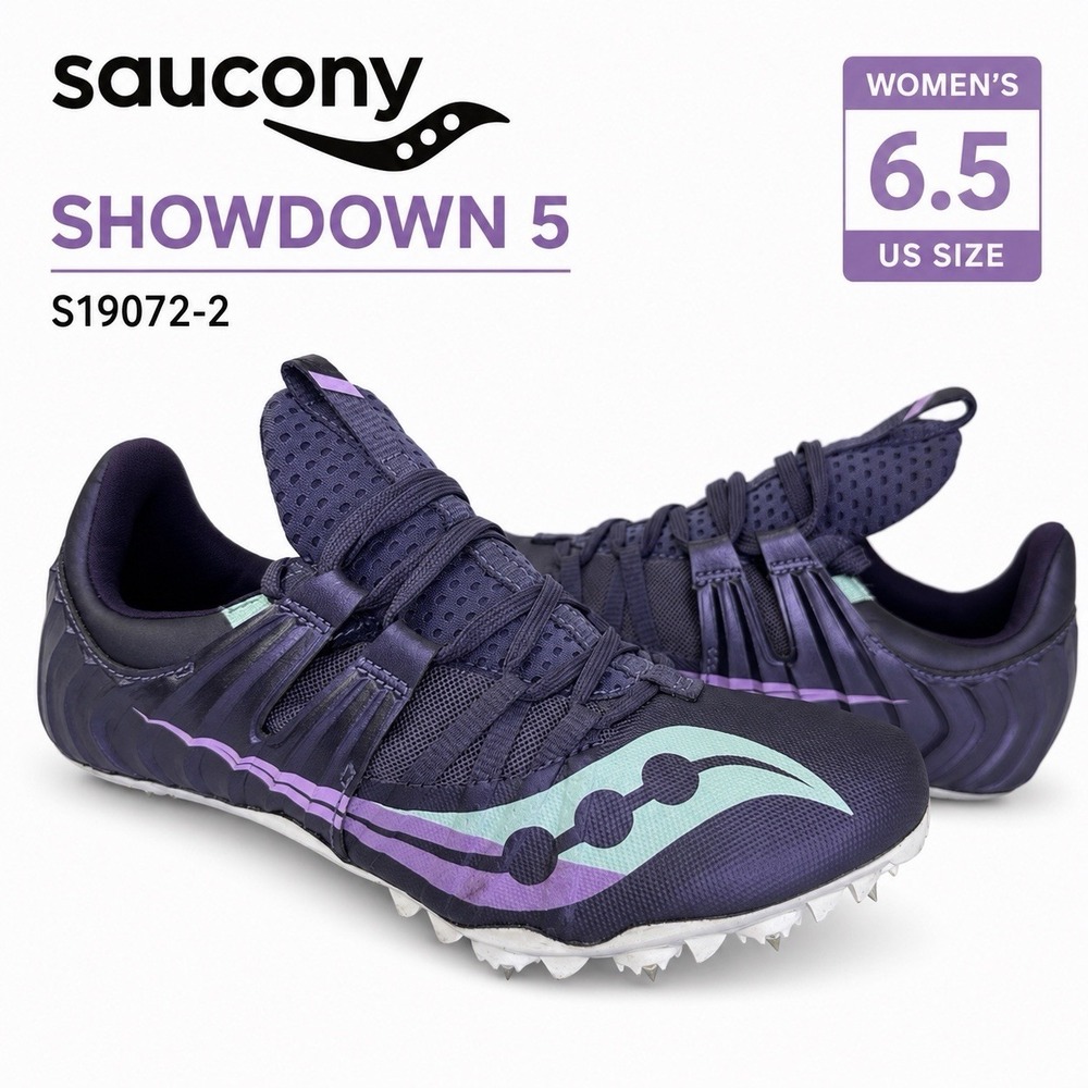 Saucony Showdown 5 Women's 6.5 Haze Purple Mint Sprint Track Spikes S19072-2